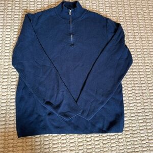 Frank and Oak Navy Blue Half-Zip Sweater